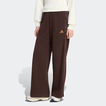 ADIDAS SPORTSWEAR Wide leg Workout Pants in Brown: front