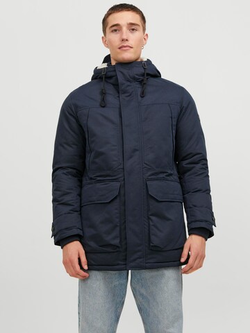 JACK & JONES Winterparka 'Clip' in Blauw: voorkant