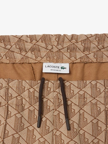 LACOSTE Regular Sports trousers 'Jaquard Monogram' in Brown