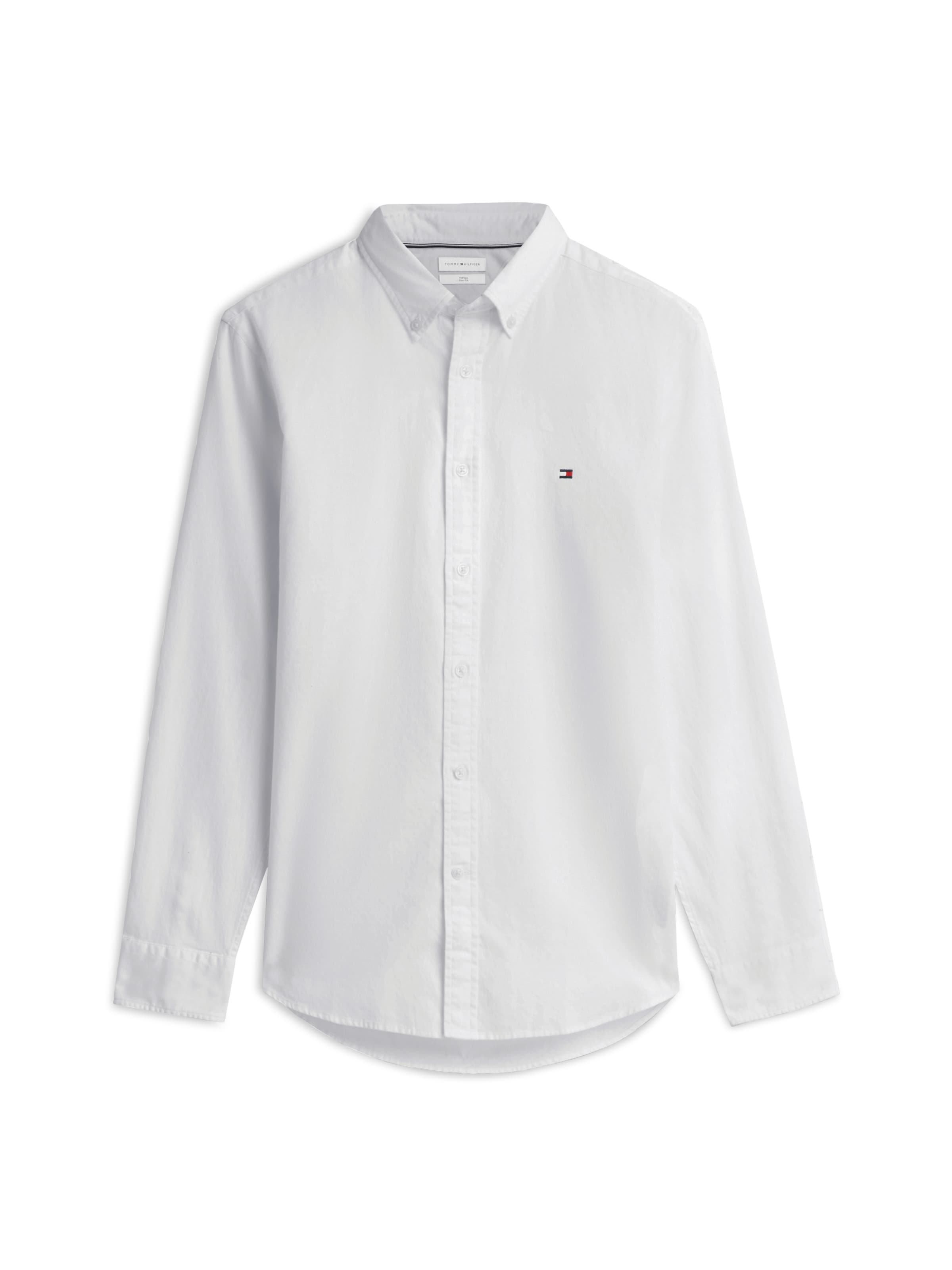 TOMMY HILFIGER Slim fit Zakelijk overhemd 'Flex' in Wit: voorkant