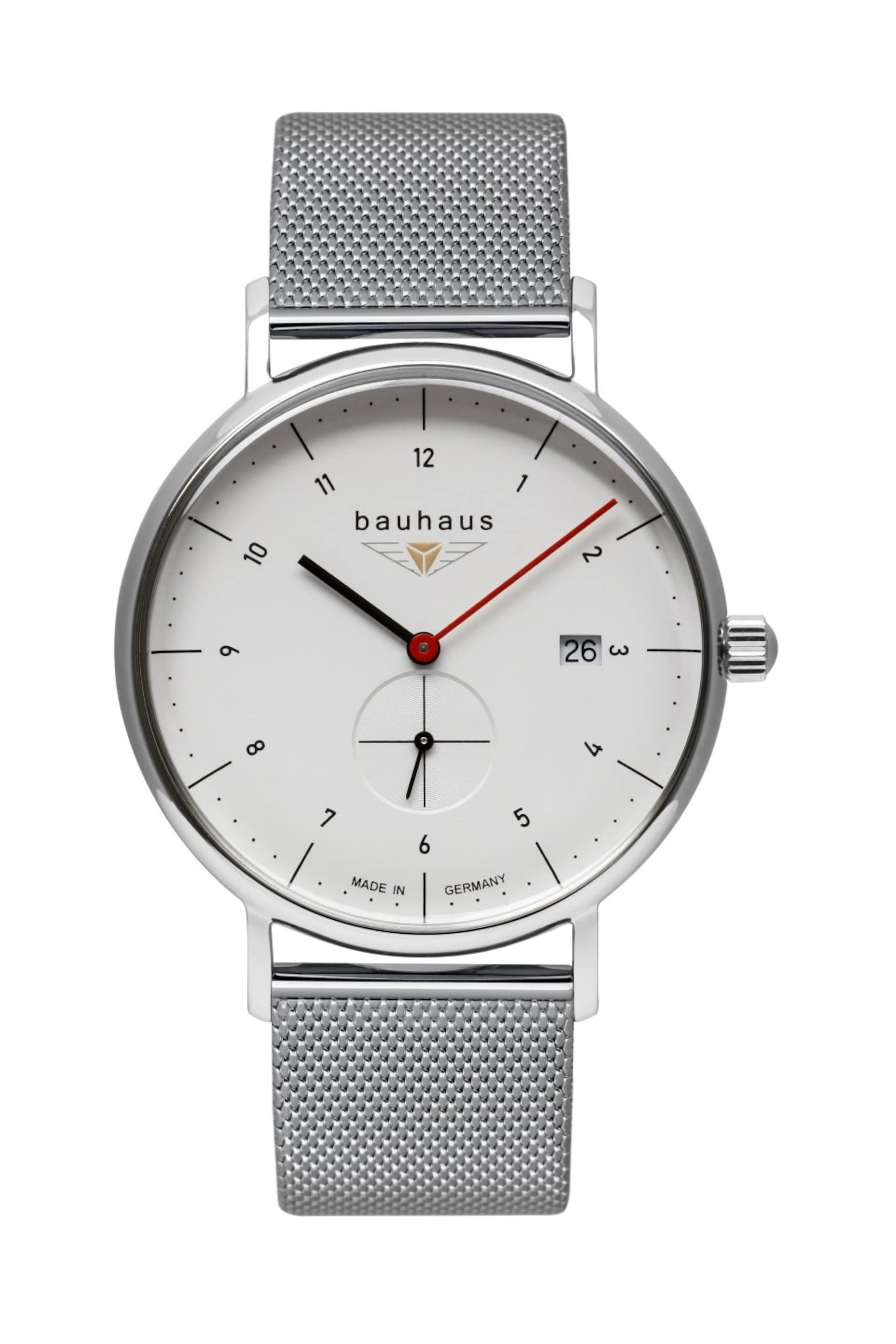 Bauhaus Analog Watch in Silver: front