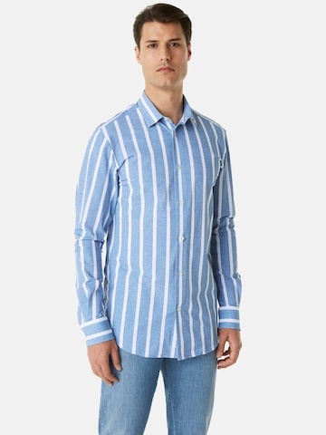 Boggi Milano Slim fit Button Up Shirt in Blue: front