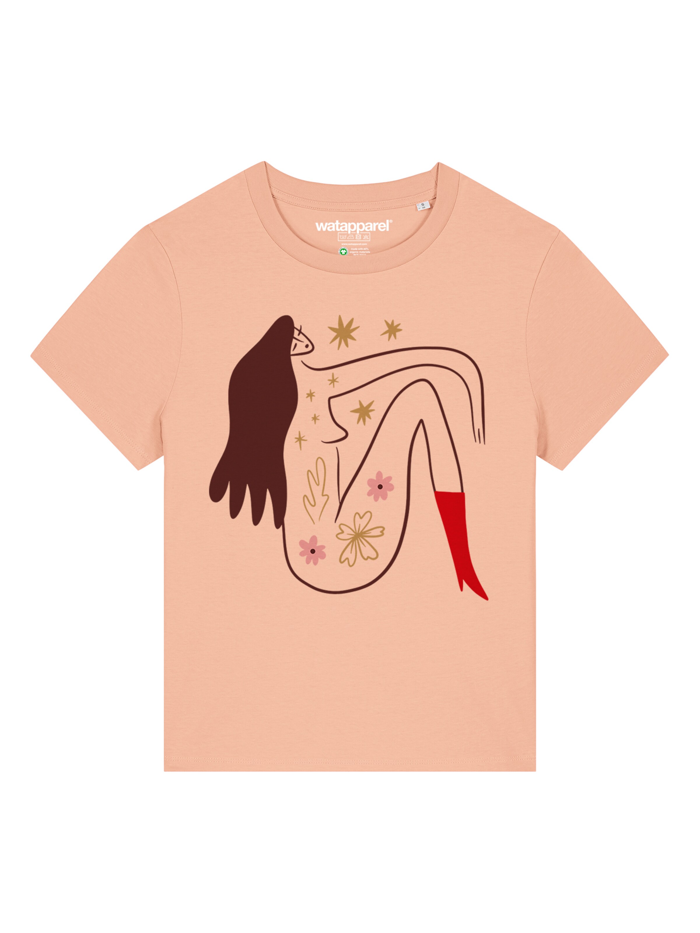 Watapparel Shirt 'Love And Flex' in Oranje: voorkant