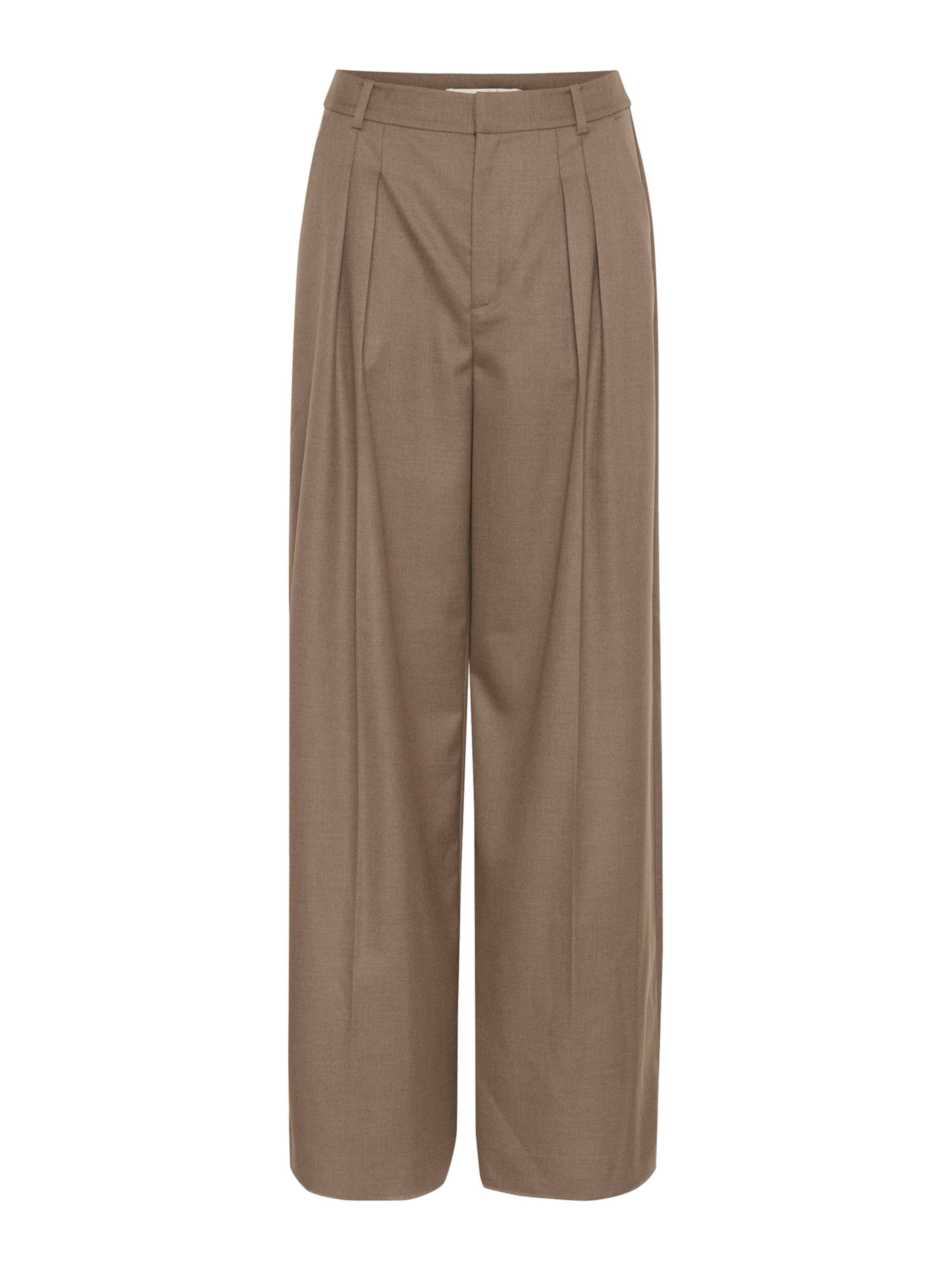 Gestuz Laiad sääred Voltidega püksid 'Cacia', värv pruun: eest vaates