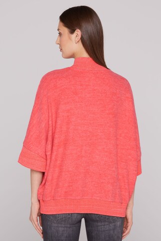 Soccx Oversized Pullover mit Stehkragen und Taschen in Rot
