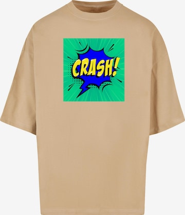T-Shirt 'Crash Comic' Merchcode en beige : devant