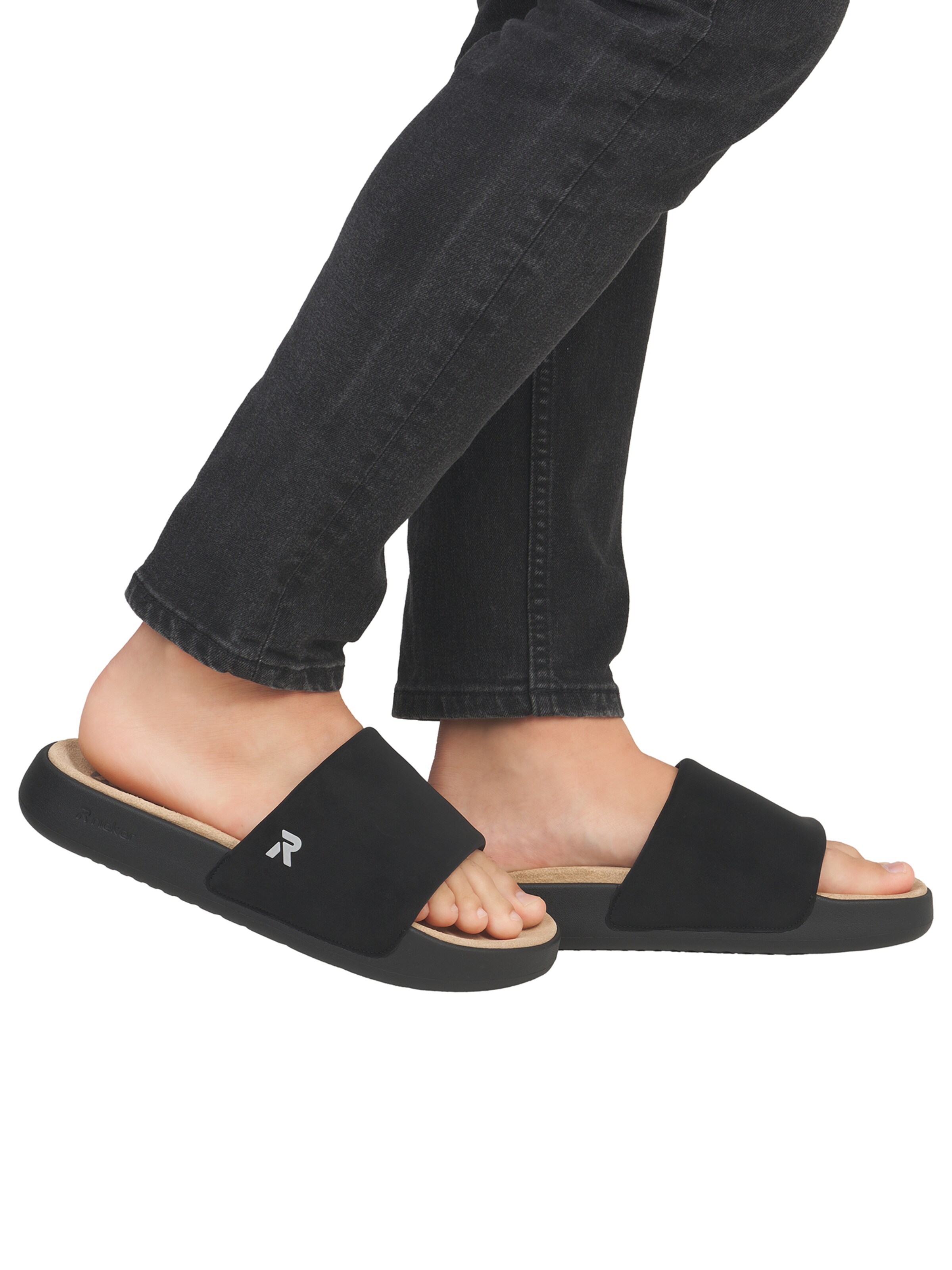 juoda Rieker Šlepetės