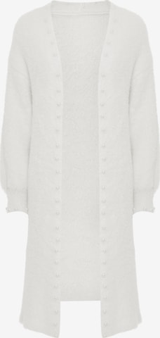 NALLY Gebreid vest in Wit: voorkant