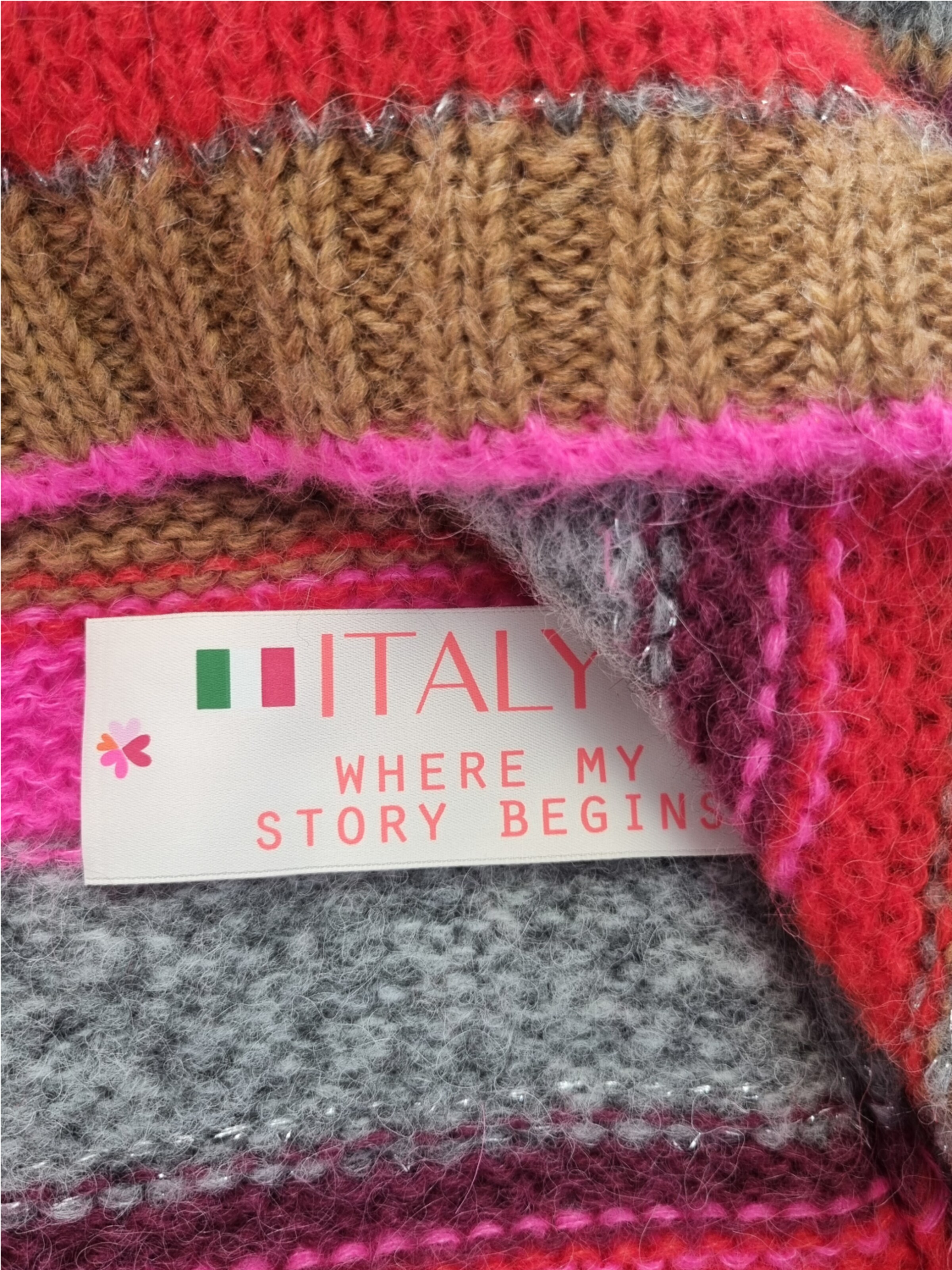 LIKS. Munich Pullover 'Ringel-Pullover mit Stehkragen'‌ in Grau