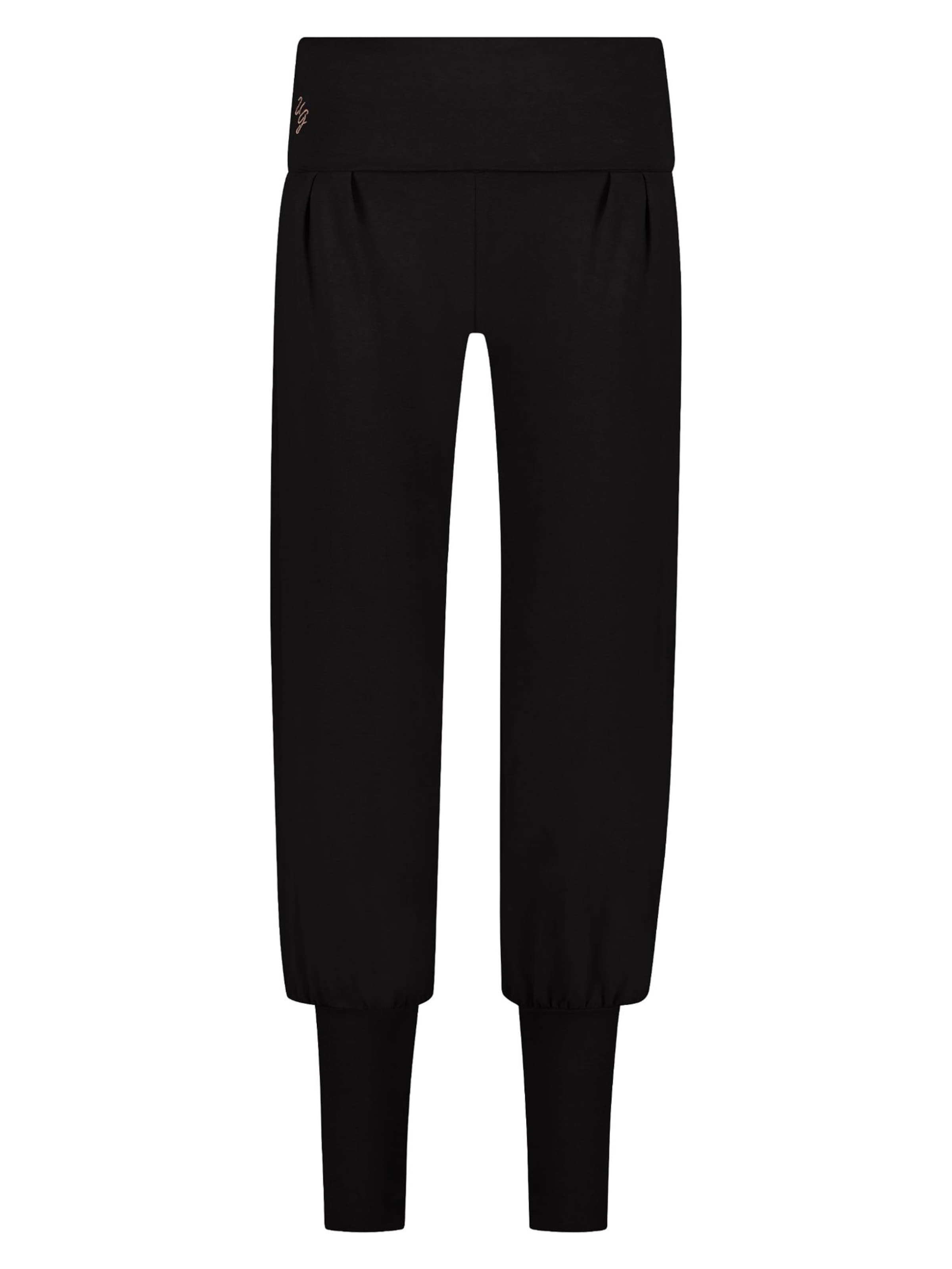 Urban Goddess Yoga & Activewear Loosefit Haremshose 'Devi Yoga und Pilates Harem'‌‌‌‌‌‌‌‌‌‌ in Schwarz: Vorderseite
