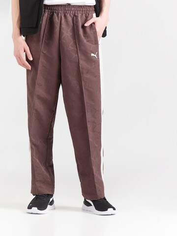 Regular Pantalon de sport PUMA en marron : devant