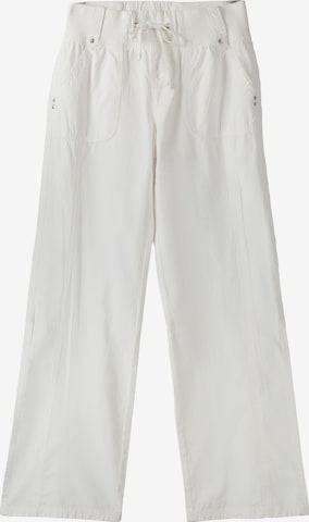 Bershka Wide leg Pants in White: front