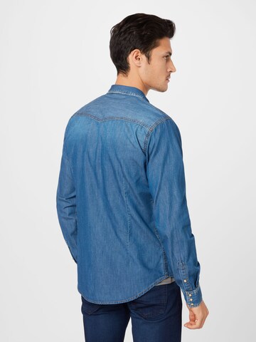 Herrlicher Regular fit Button Up Shirt 'Clint' in Blue