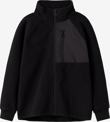 NAME IT Fleece jas in Zwart: voorkant