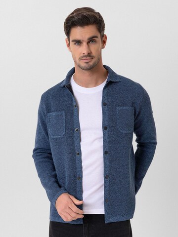Jacey Quinn Knit cardigan 'Erick' in Blue: front