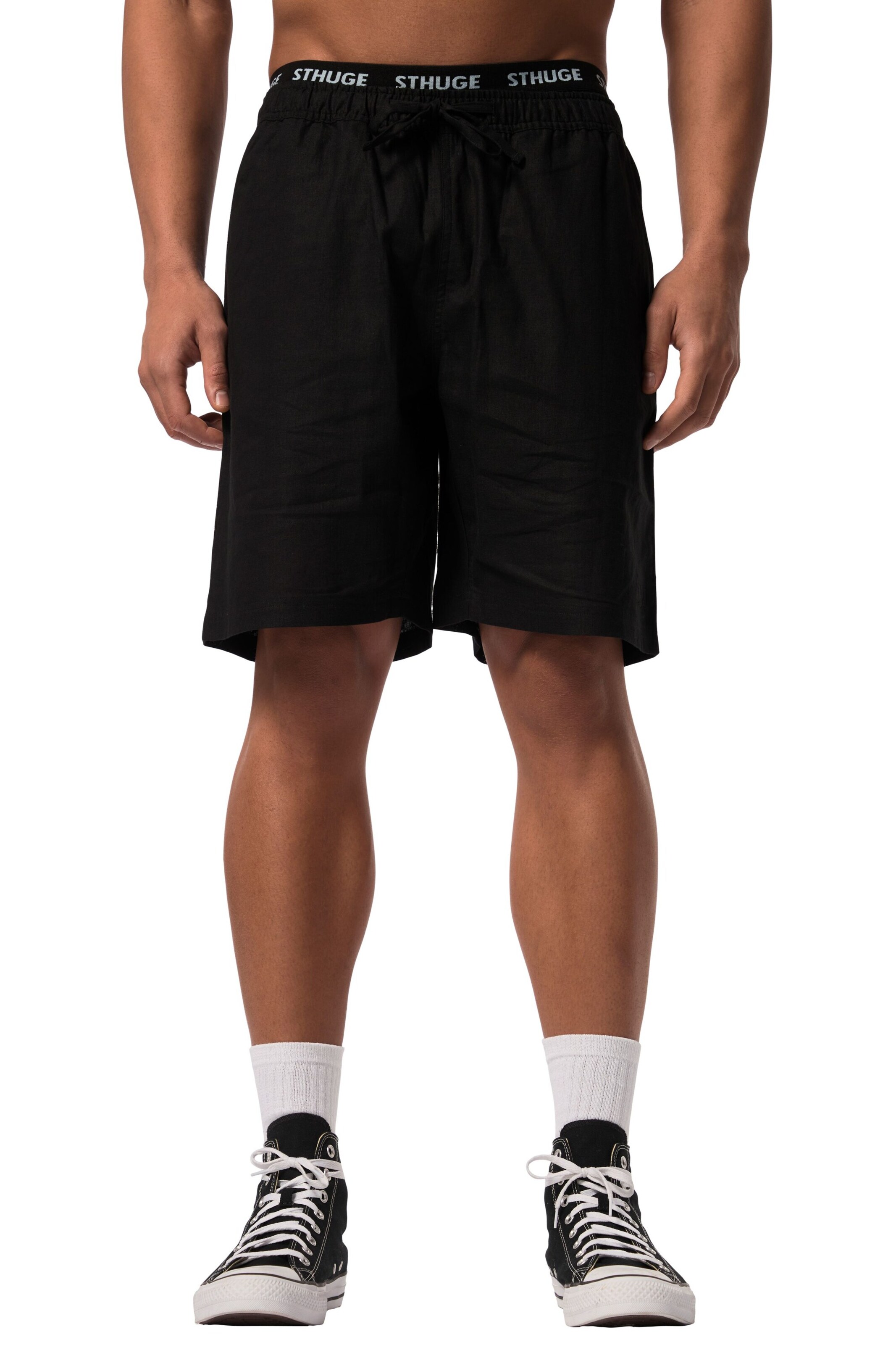 STHUGE Regular Hose in Schwarz: Vorderseite