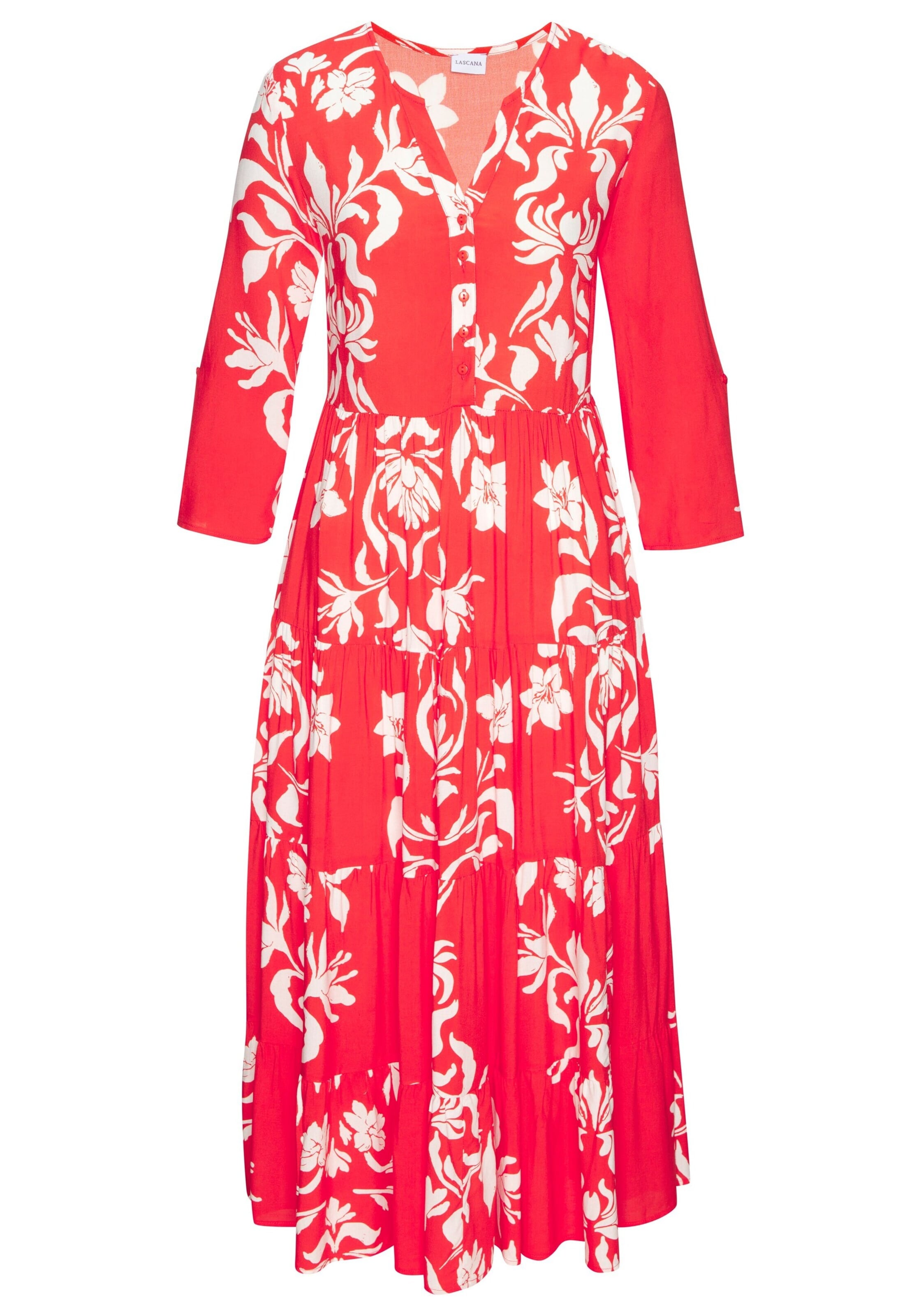 LASCANA Shirt Dress in Red: front
