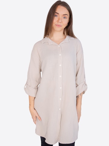 Chemisier 'Jessy' Seasons of April en beige : devant
