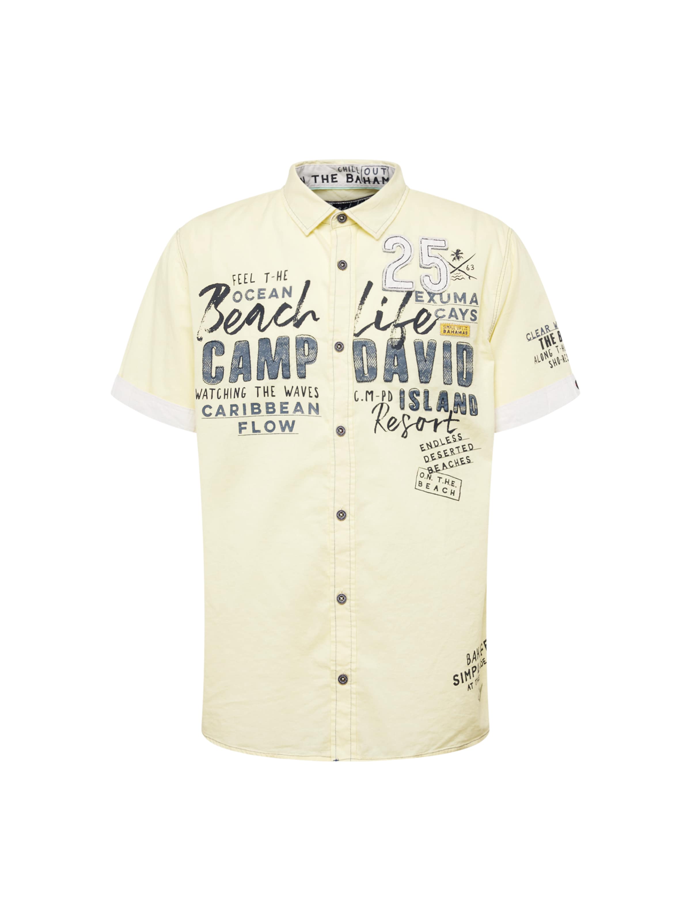 Chemise 'Beach Life' CAMP DAVID en jaune : devant