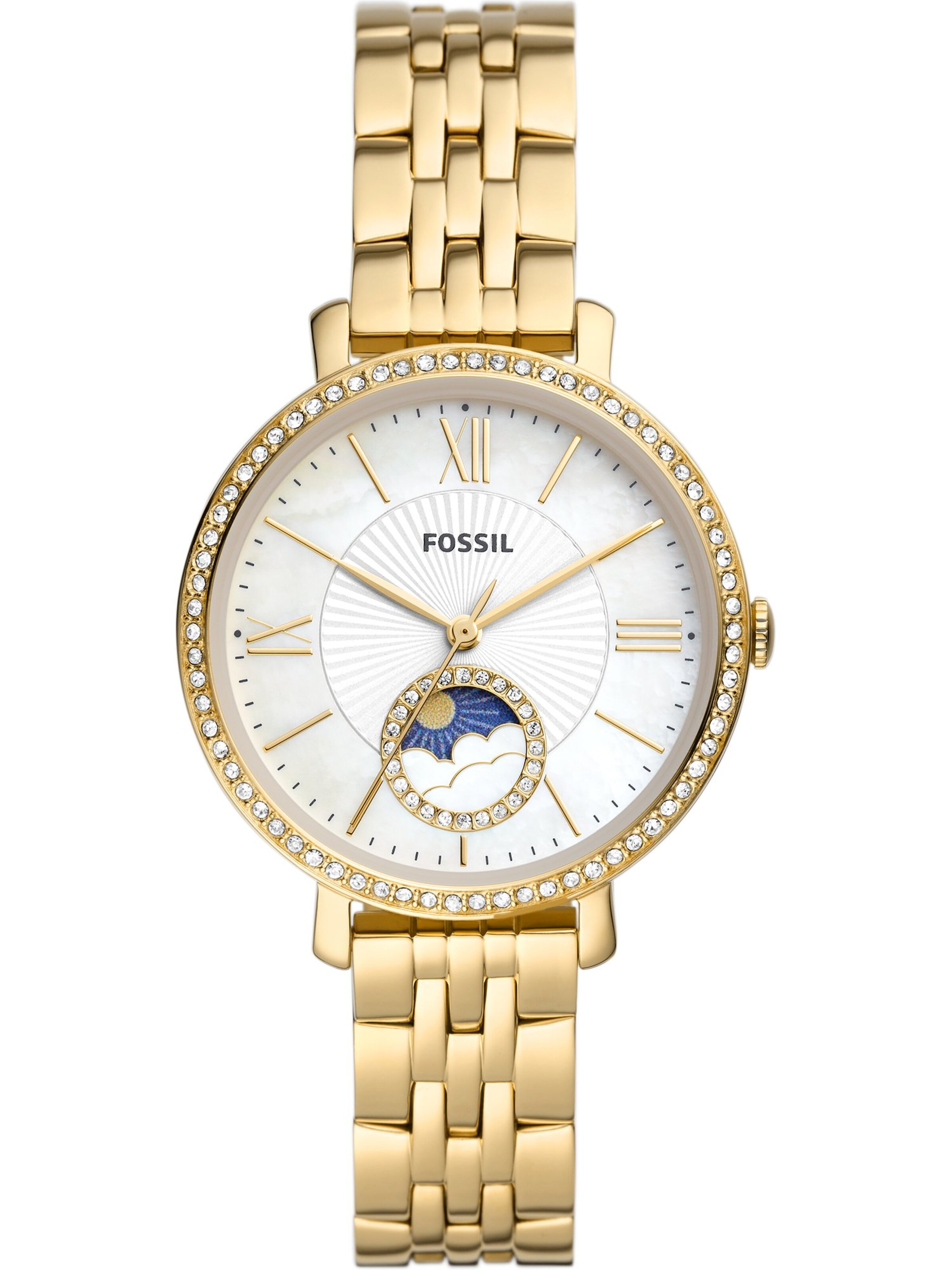 FOSSIL Uhr 'Jacqueline' in blau / gold / weiß, Produktansicht