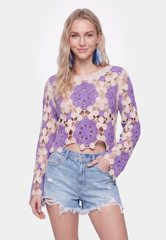 IZIA - Pullover 'Boho' em roxo: frente