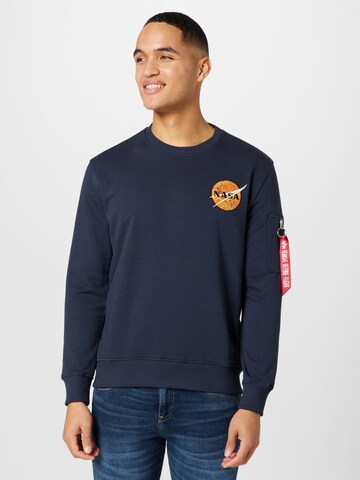 Sweat-shirt ALPHA INDUSTRIES en bleu : devant