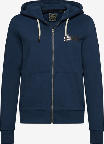 Superdry Zip-Up Hoodie in Blue: front