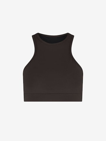 WALLIEN Bikinitop 'Racerfront Tie'‌‌‌‌‌‌‌‌‌ in Braun: Vorderseite