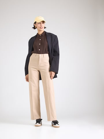 Wide Leg Pantalon à plis Lindex en beige