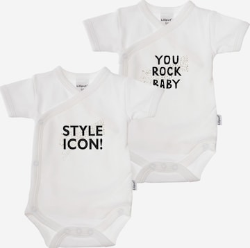 LILIPUT Wickelbody, kurzarm (2er Pack) "YOU ROCK BABY" in Weiß: predná strana