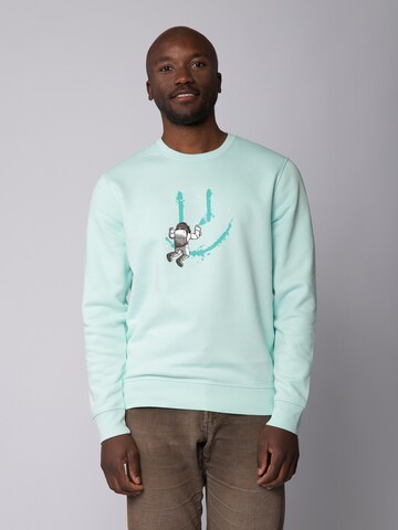 Watapparel Sweatshirt ' Graffiti Astronaut ' in Blauw: voorkant