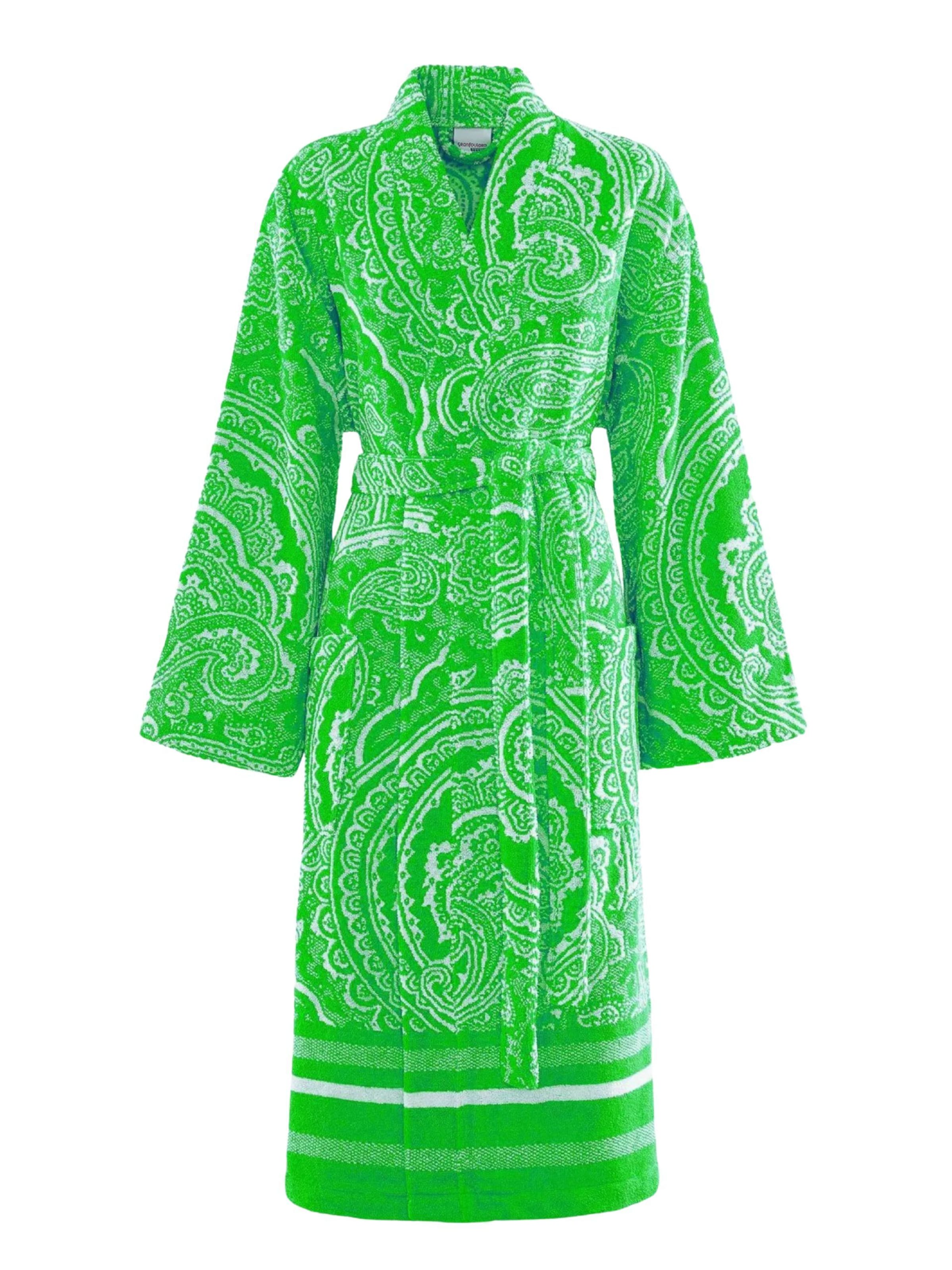 BASSETTI Long Bathrobe in Green: front