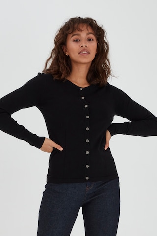 PULZ Jeans Knit Cardigan 'PZSARA LS' in Black: front