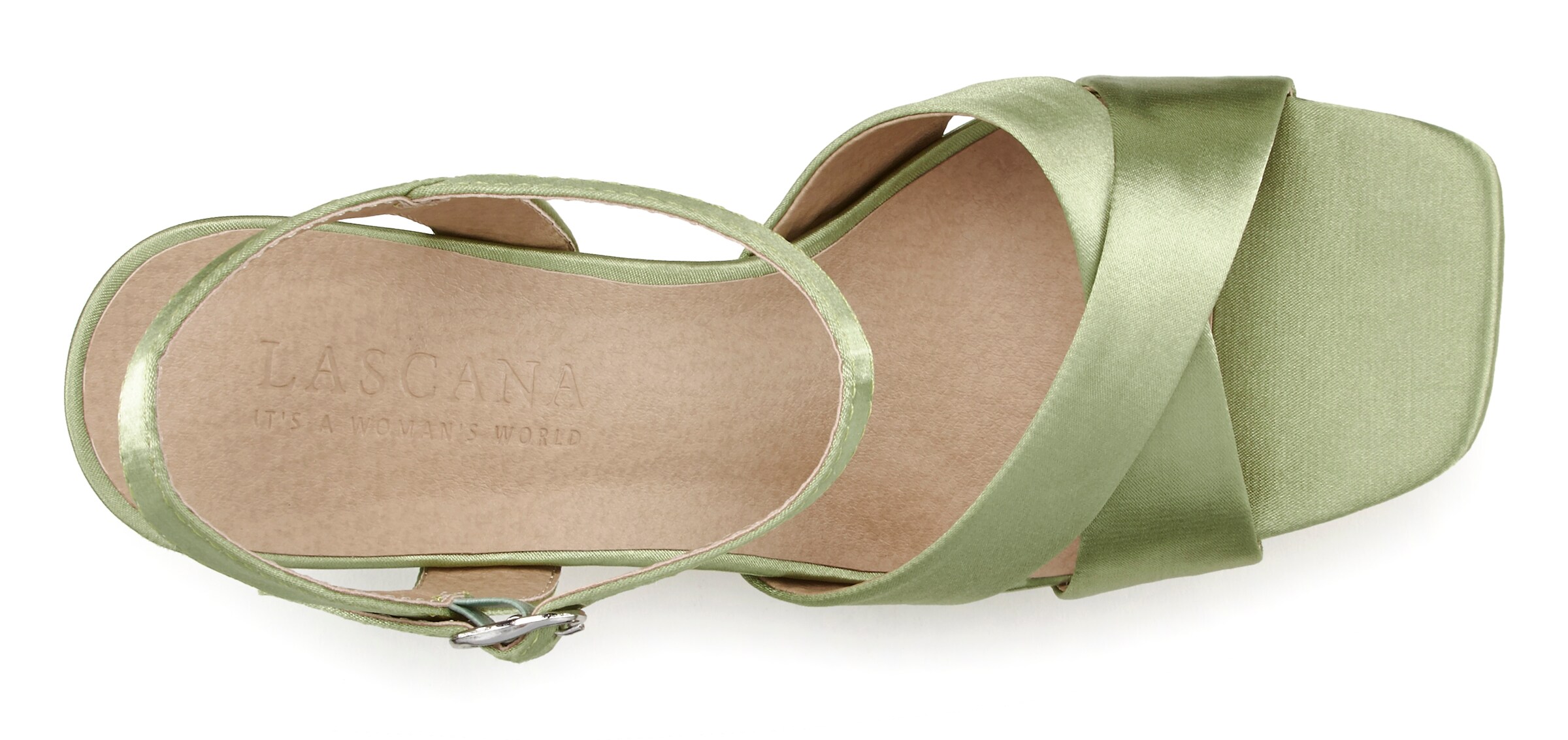 LASCANA - Sandalias con hebilla en verde