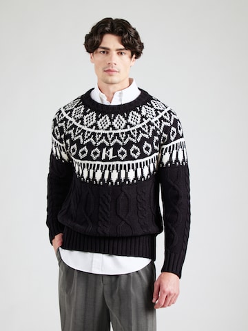 Karl Lagerfeld Pulóver 'Fairisle' - fekete: elől