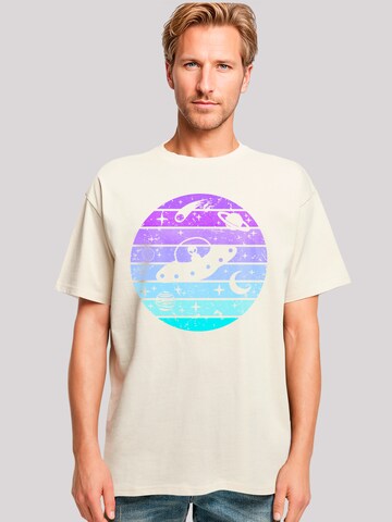 F4NT4STIC Shirt 'Retro Alien Weltraum Sonnenuntergang' in Beige: voorkant