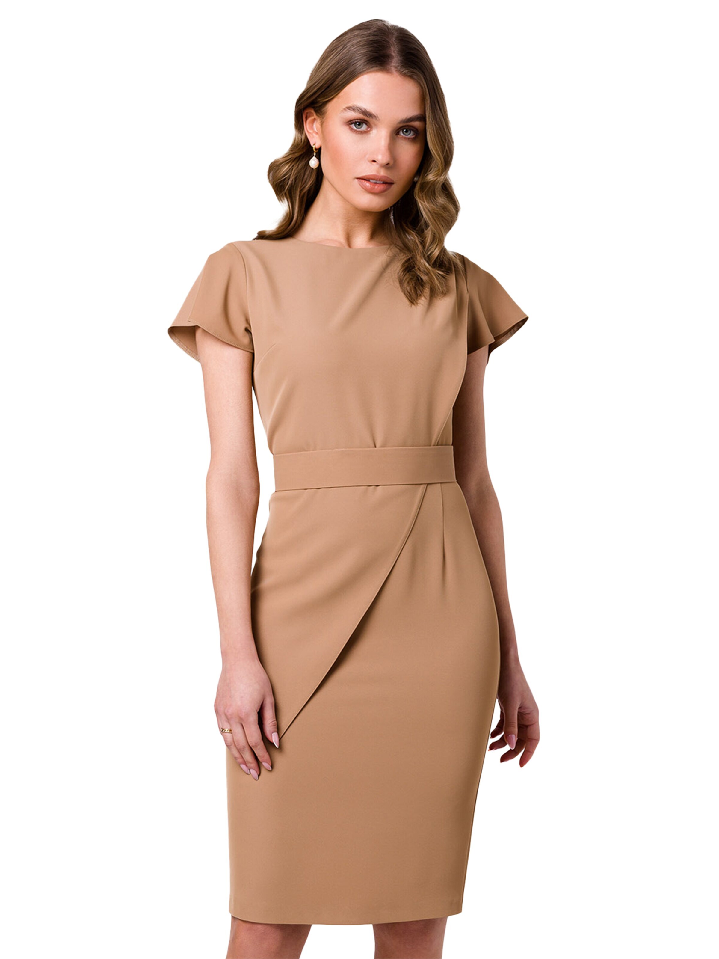 Stylove Cocktail Dress 'Cocktail dress 177210' in Beige: front