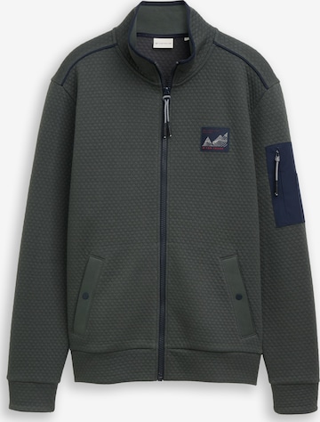 TOM TAILOR - Sudadera con cremallera en verde: frente