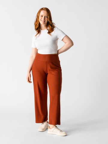 Les Lunes Wide Leg Hose 'Michelle' in Braun