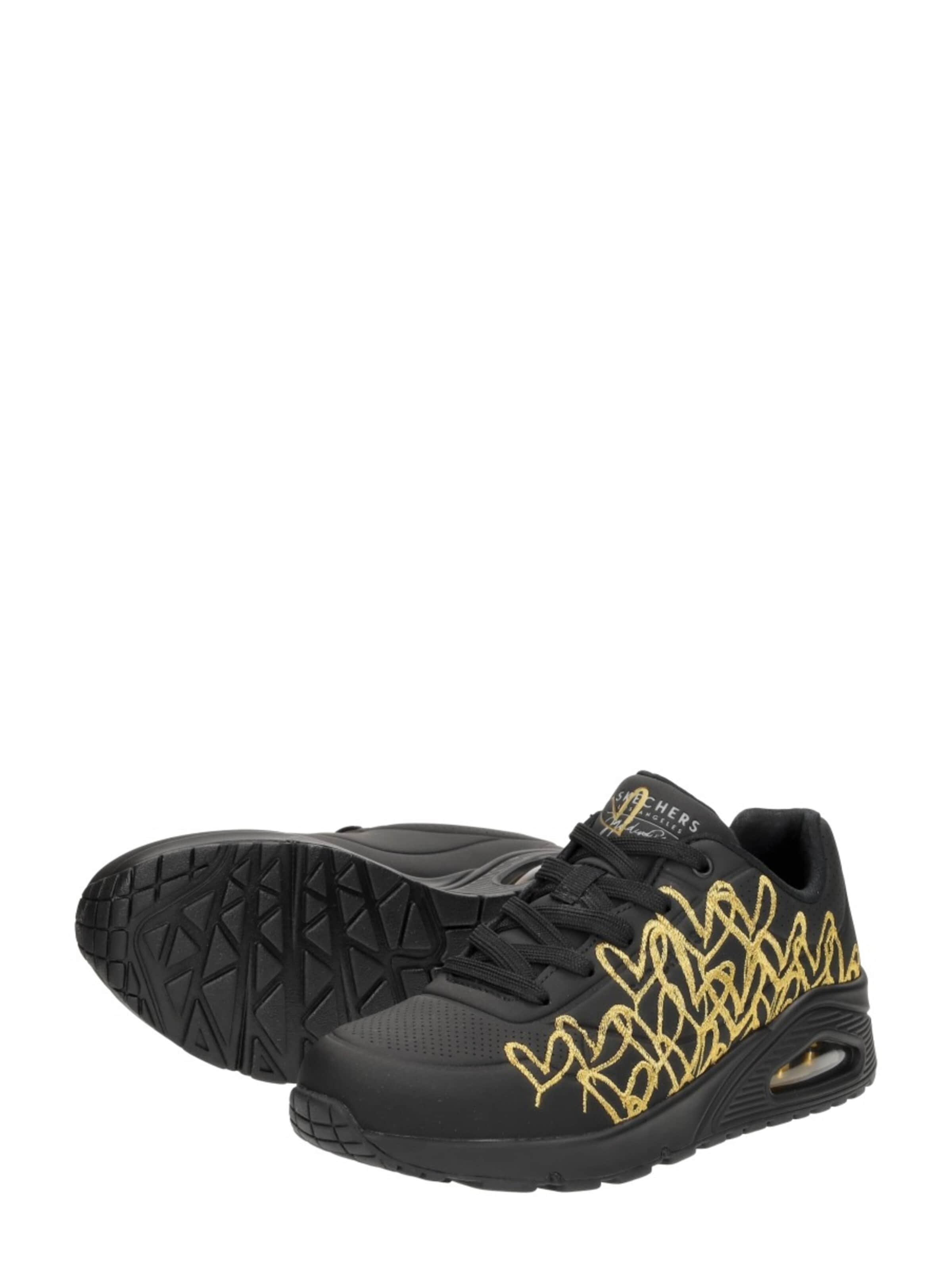 SKECHERS Sneakers laag 'Uno-Golden Heart' in Zwart