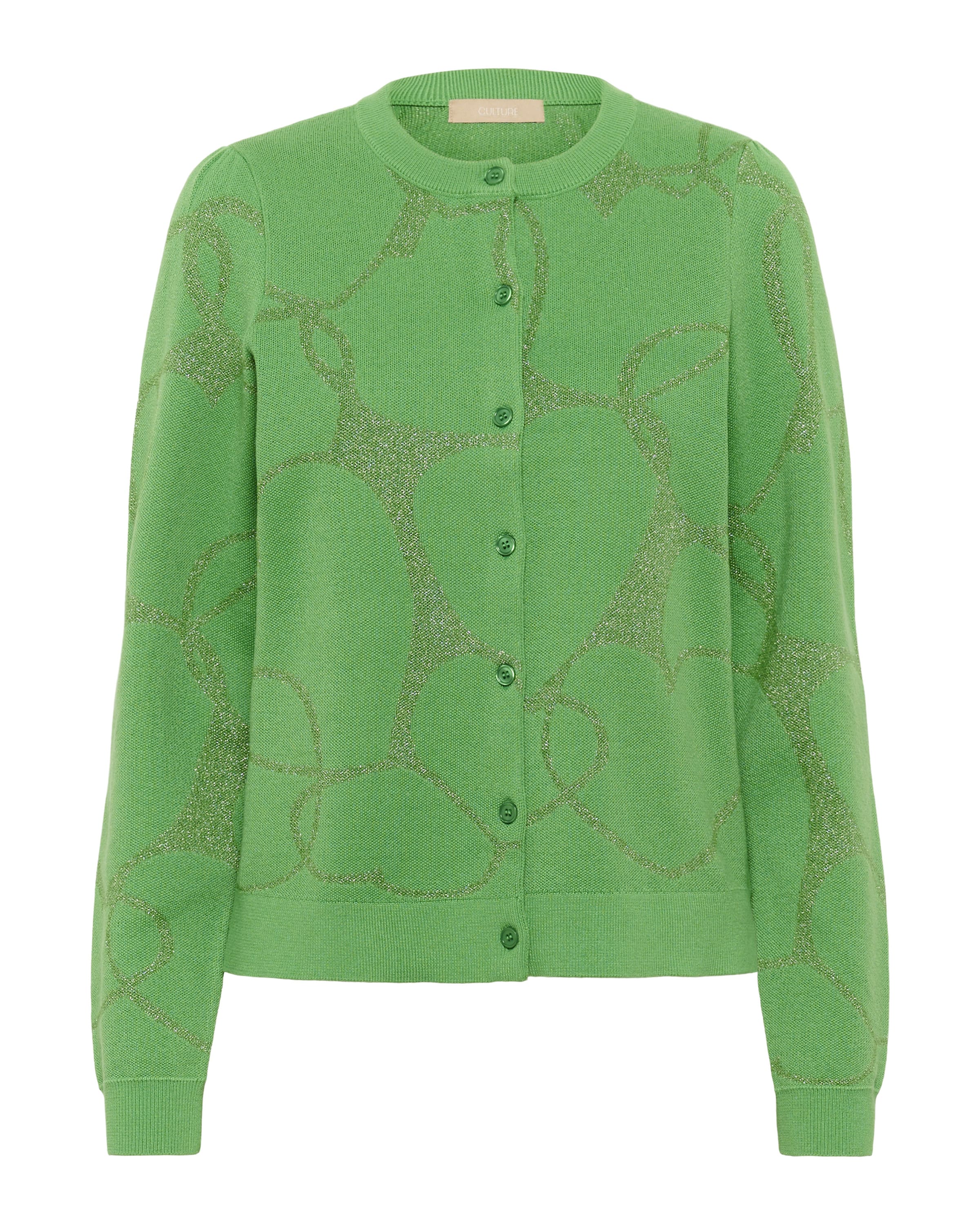 CULTURE Cardigan 'CUhearty' i grøn: forside