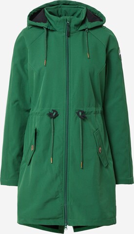 Blutsgeschwister Raincoat 'Swallowtail Promenade' in Green: front