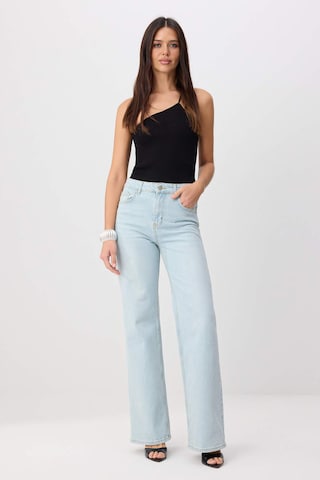 Trendyol - Pierna ancha Vaquero en azul: frente