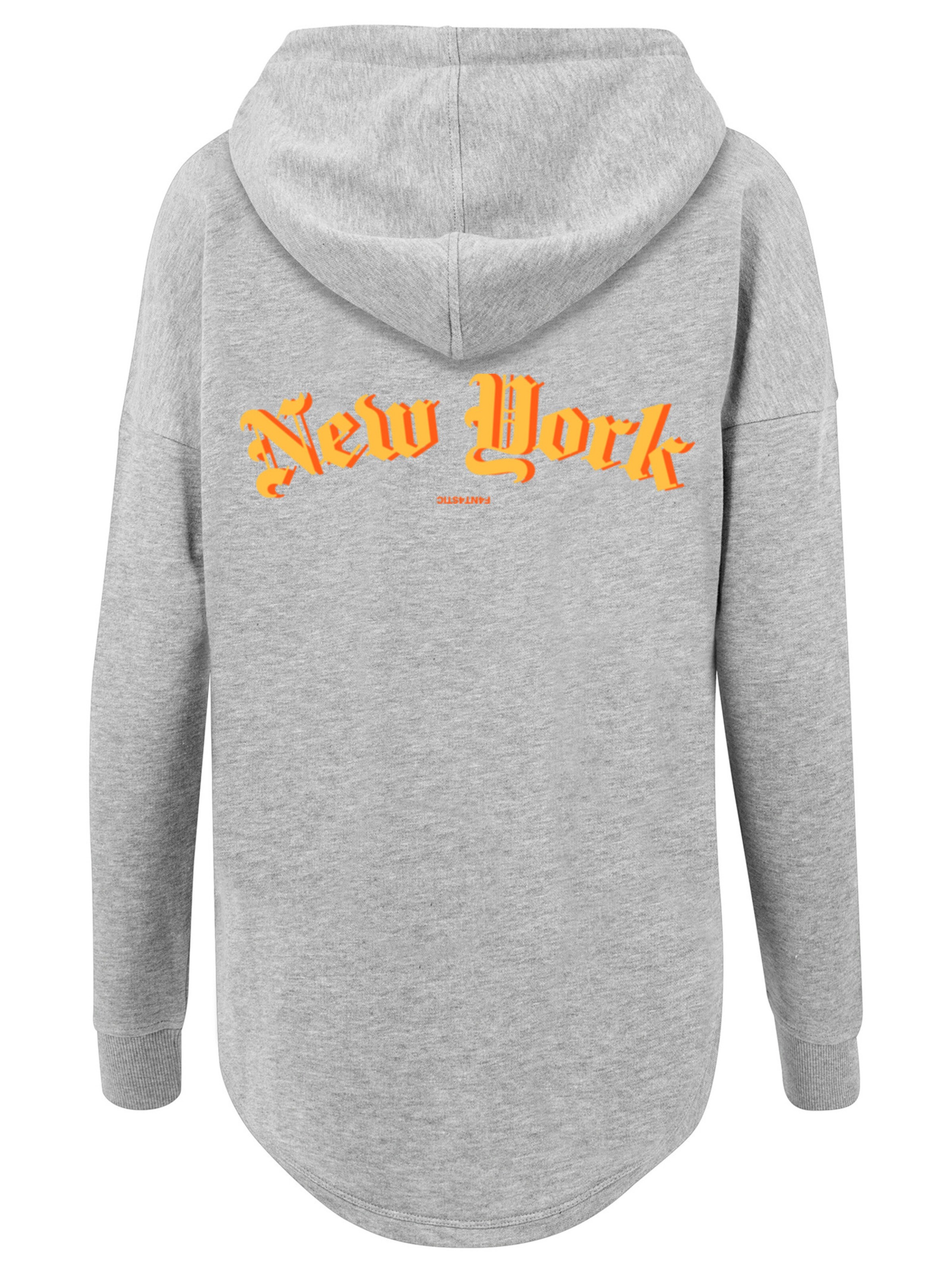 F4NT4STIC Sweatshirt 'New York Orange' in Grey: front