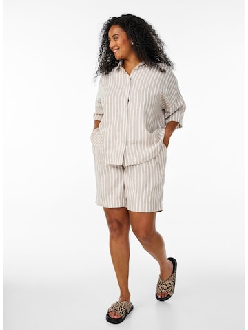 Zizzi Bluse 'Vlina' in Beige