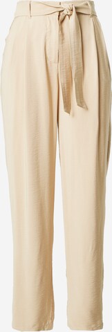 VERO MODA Pleat-Front Pants 'ELSA' in Beige: front