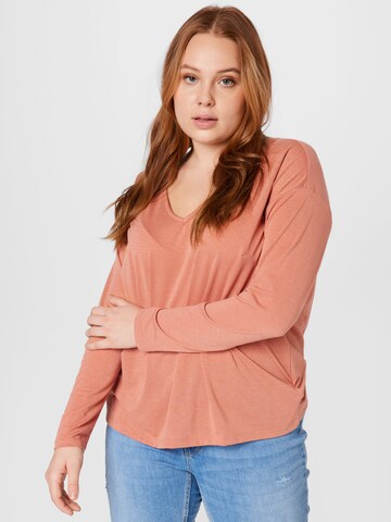 ABOUT YOU Curvy - Camisa 'Piper' em laranja: frente