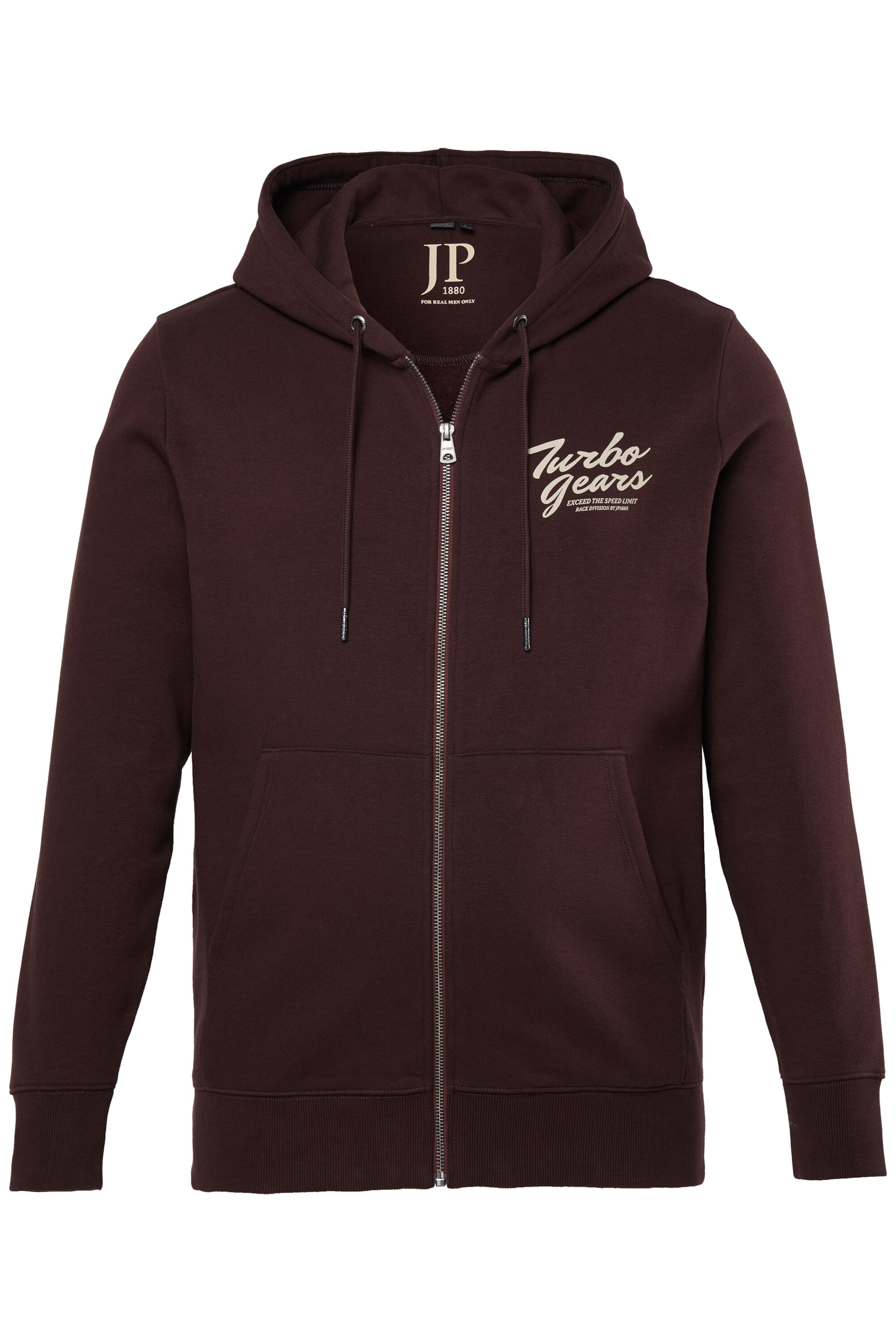 JP1880 Sweatvest in Bruin: voorkant