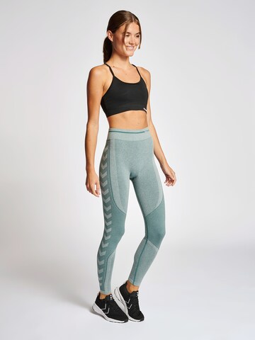 Hummel Skinny Sporthose in Grün