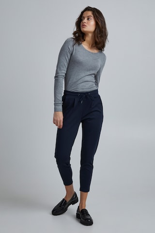 ICHI Slim fit Pleat-Front Pants 'KATE' in Blue